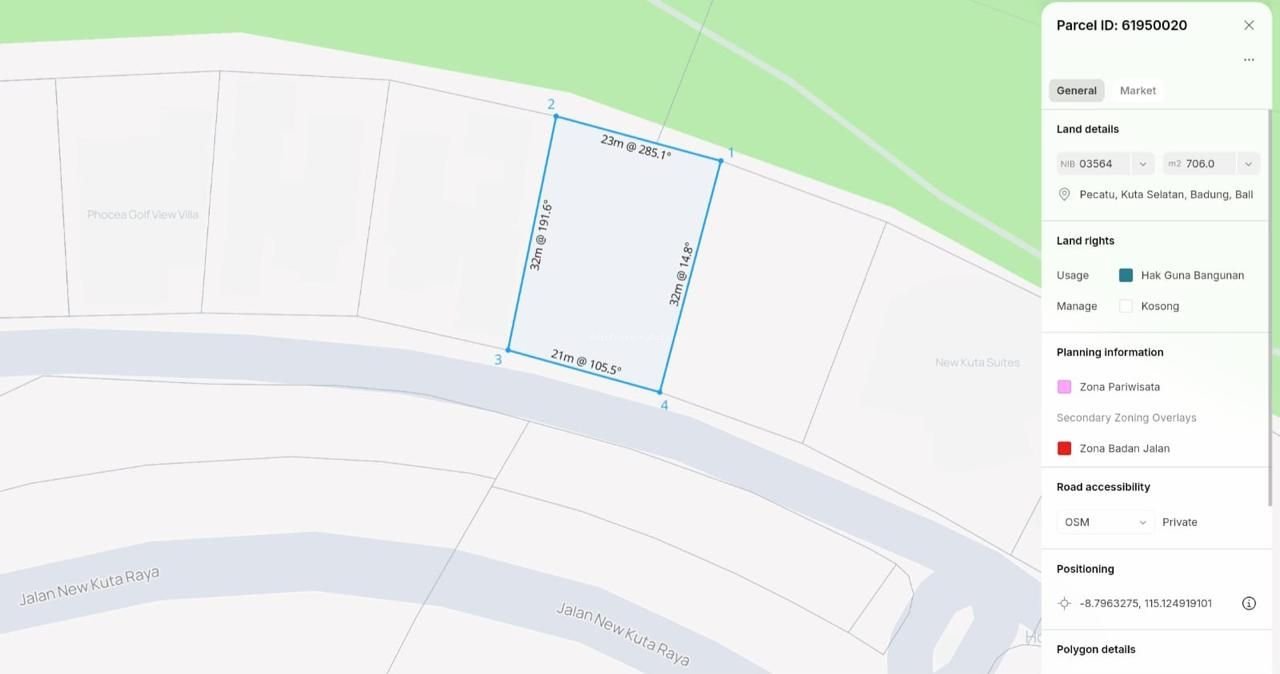 Tanah Ocean & Golf View Pecatu Indah Jimbaran Badung