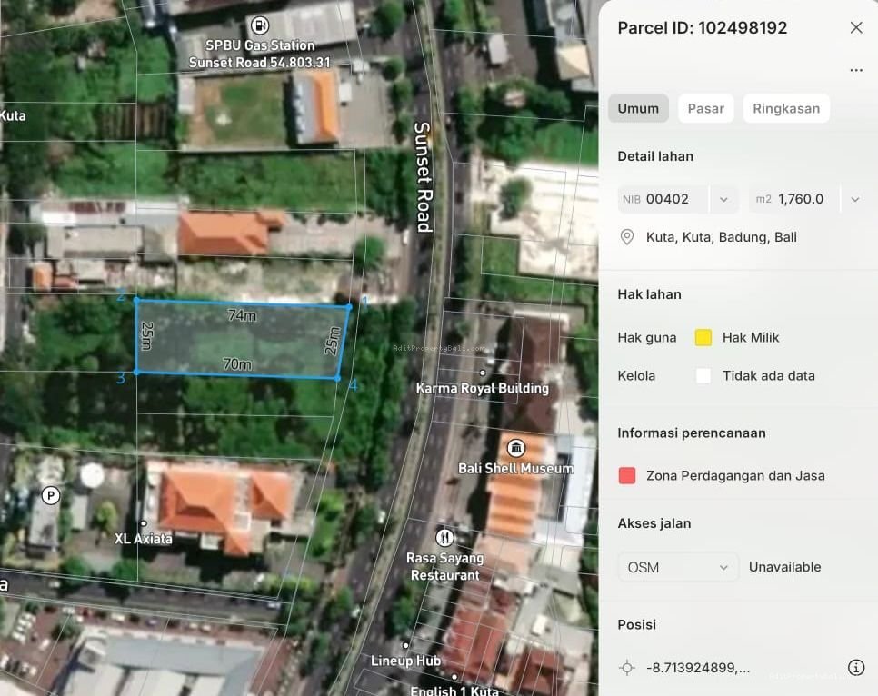 Tanah Raya Sunset Road Badung