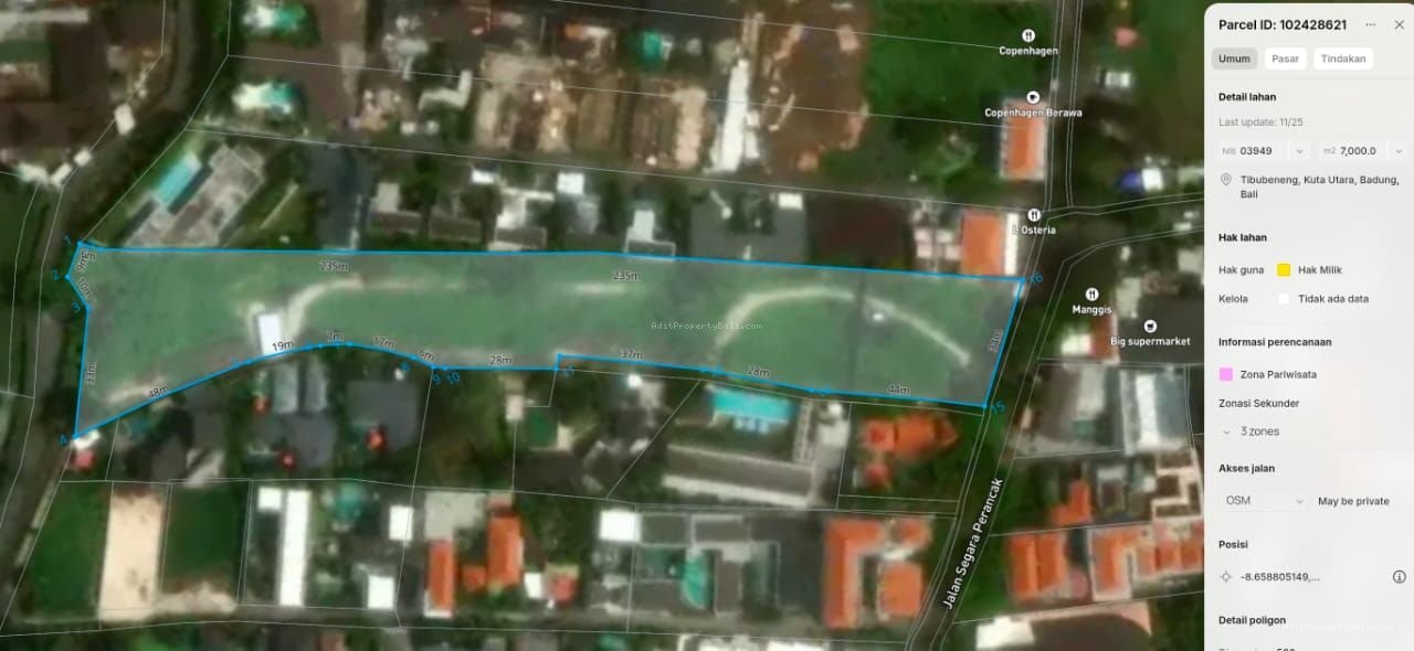 Tanah premium berawa canggu