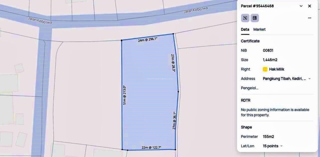 Tanah pangkung tibah tabanan bali