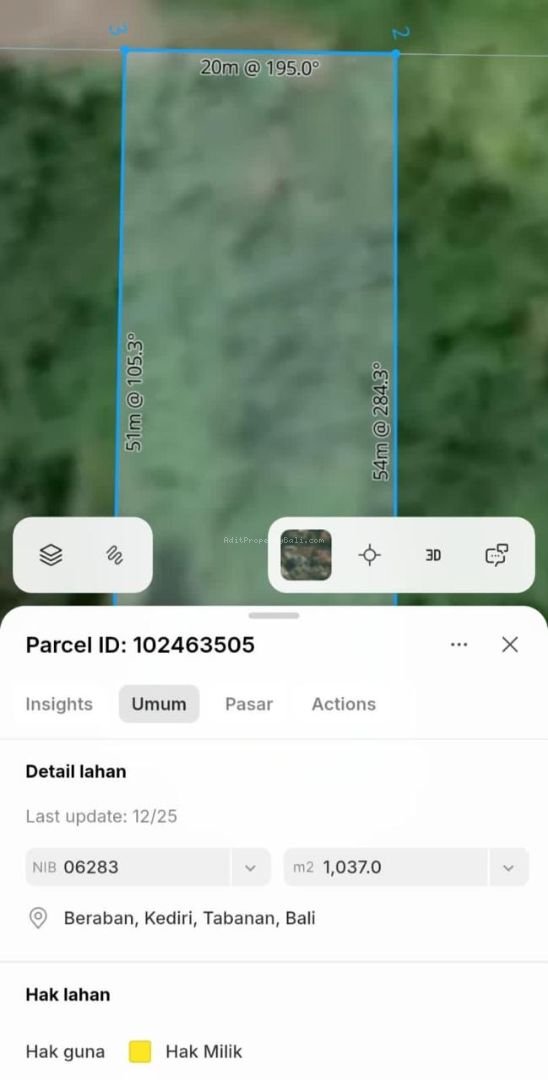 Tanah Pantai Nyanyi Kediri Tabanan Bali