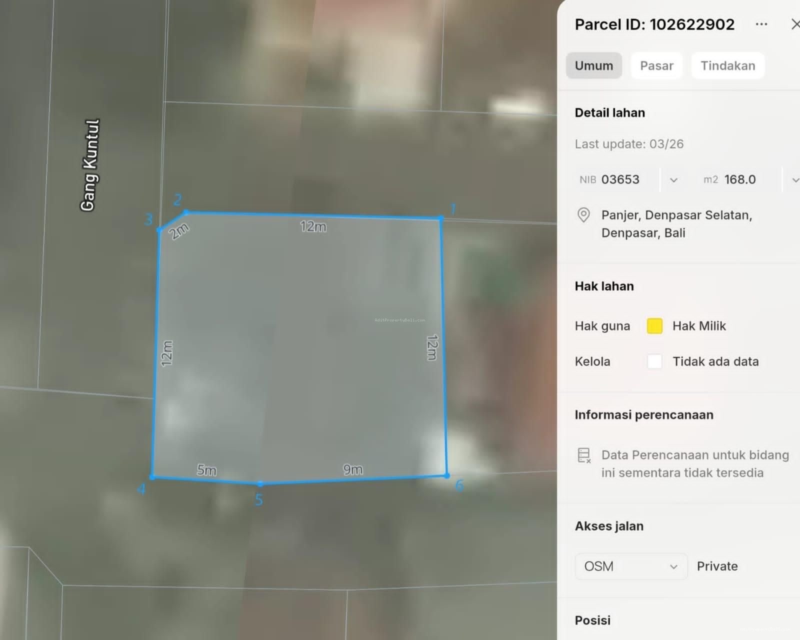Tanah tukad petanu panjer