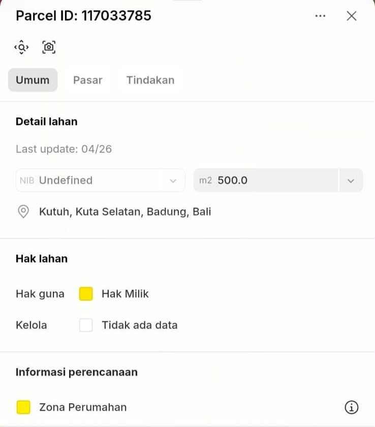 Tanah pantai pandawa kuta selatan