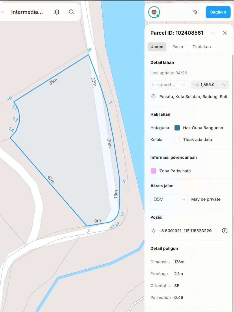 Tanah pantai dreamland pecatu bali